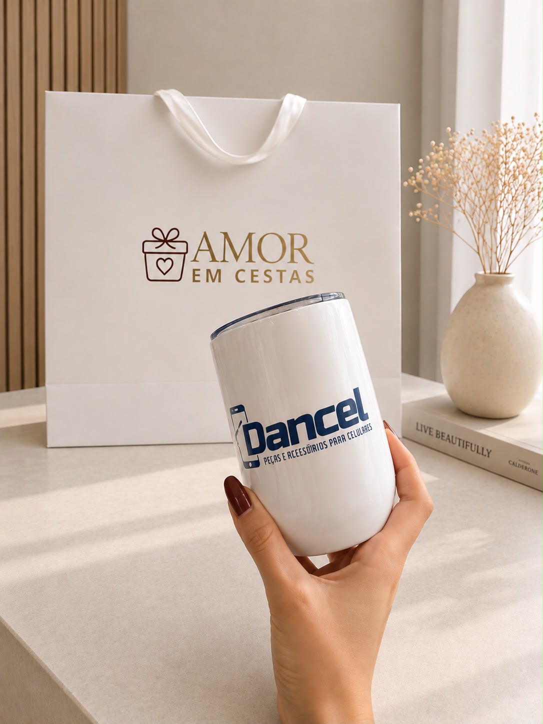 Personalizamos com nome, frase ou logo da empresa, desenhos coloridos, tornando-o uma excelente opção para presentes e kits corporativos.